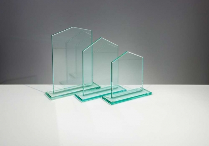 Glasplaketten in drei Größen
