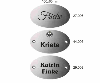 Schild Türschild aus Edelstahl 100 x 60 mm